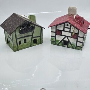 Christmas Paper Mache House Ornaments (2)